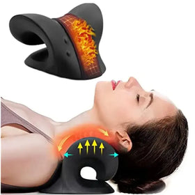 Neck Stretcher for Neck Pain ReliefHeated Cervical Traction Device With Graphene Heating PadNeck &shoulder Massage Pillow