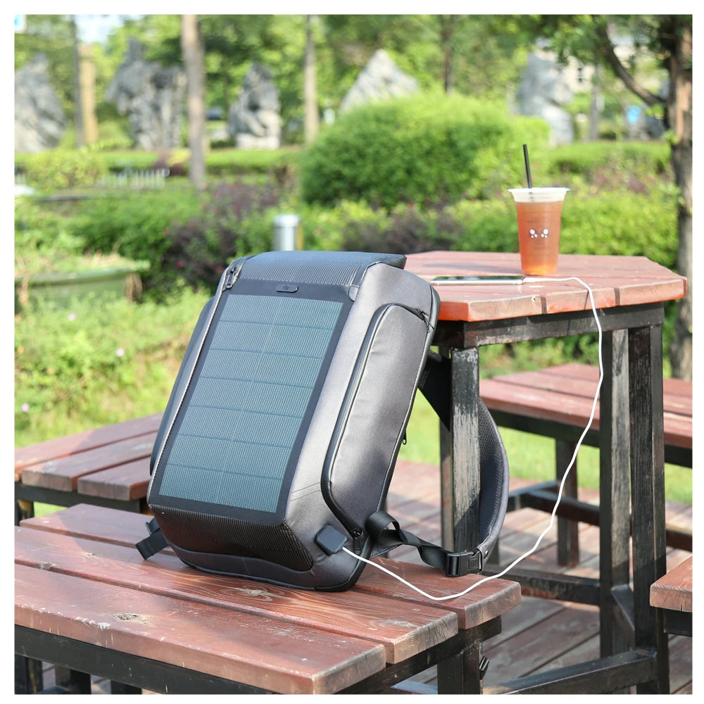 Factory Wholesale Unisex Fashion Waterproof Solar Panel Backpack with USB Solar Battery Bag Solar Charger for Backpack MegaBDM