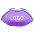 Custom Logo Lip Shaped Eco-Friendly PVC Jelly Cosmetic Bag Gloss Lamination Travel Makeup Bag with Zipper Closure for Kids