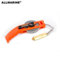 Allmarine White/Black Stainless Steel Tank Sounding Tape Measure with Brass Weight Aluminum Shell Rolling with Stand Metric Inch