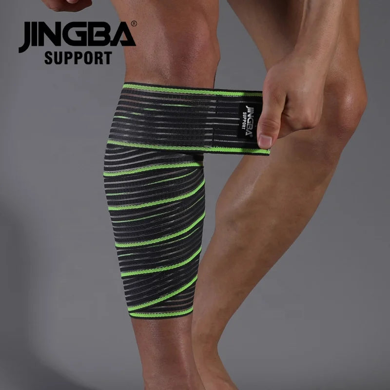 JINGBA Manufacturer Lifting Knee Bandage Super Heavy Duty Fitness for Powerlifting Calf Knee Support Brace for Men and Women