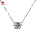 Redleaf Jewelry Fine Jewelry 925 Sterling Silver Gemstone Necklace White Moissanite Cute Elegant Necklace for Women