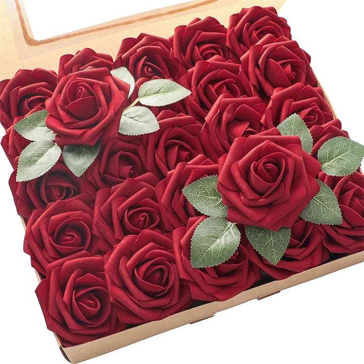 N-0171 New Style DIY Wedding Bouquets Centerpiece Arrangements Artificial Faux Silk Foam Flower Box Set Decor Christmas Easter