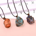 Irregular Shaped 20-30mm Crystal Pendant Exquisite Hand Woven Raw Crystal Pendant Necklace
