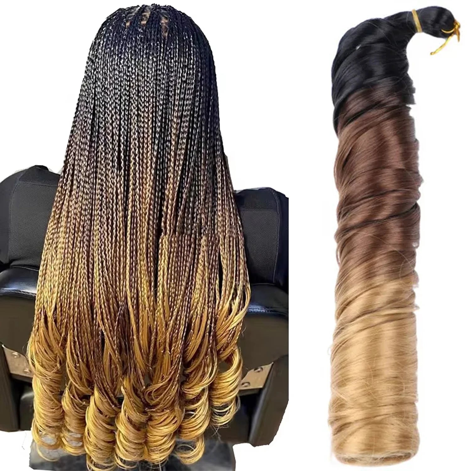 Hot Selling 150g 24 Inch Long Wavy Crochet Braid Spiral Loose Silky Wave Hair French Curls Synthetic Wavy Braiding Hair