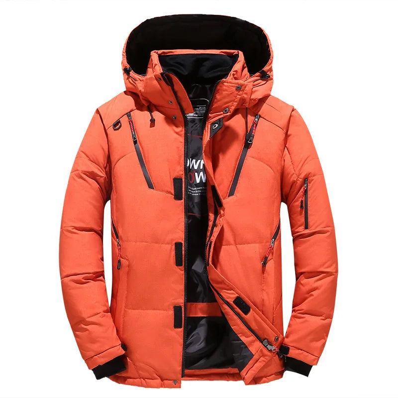 Wholesale Hooded Thick Windproof Men Puffer Down Jacket Winter Down Jacket for Men Vintage Windbreaker Jacket