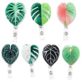 Custom Leaf Shape Resin Badge Clip Retractable ID Name Tag Badge Reel for Nurse Doctor Work Accessories