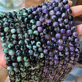 6/8/10mm Two-color Fire Agate Beads Round Smooth Pink Green Blue White Stone Beads for Jewelry Making