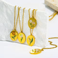 Birthstone Non Tarnish Free Stainless Steel Fashion Jewelry Birth Flower Pendant Necklace for Women