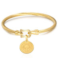 Yiwu Daicy New Hot Sale Horseshoe Buckle Bracelet Stainless Steel Cable Wire Bracelet with Religious Jesus Bracelet
