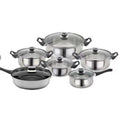 Stainless Steel Nonstick Cookware Set 12 Pieces a Set of Stock Pot Stew Pan Cooking Frying Pots with Tea Pot