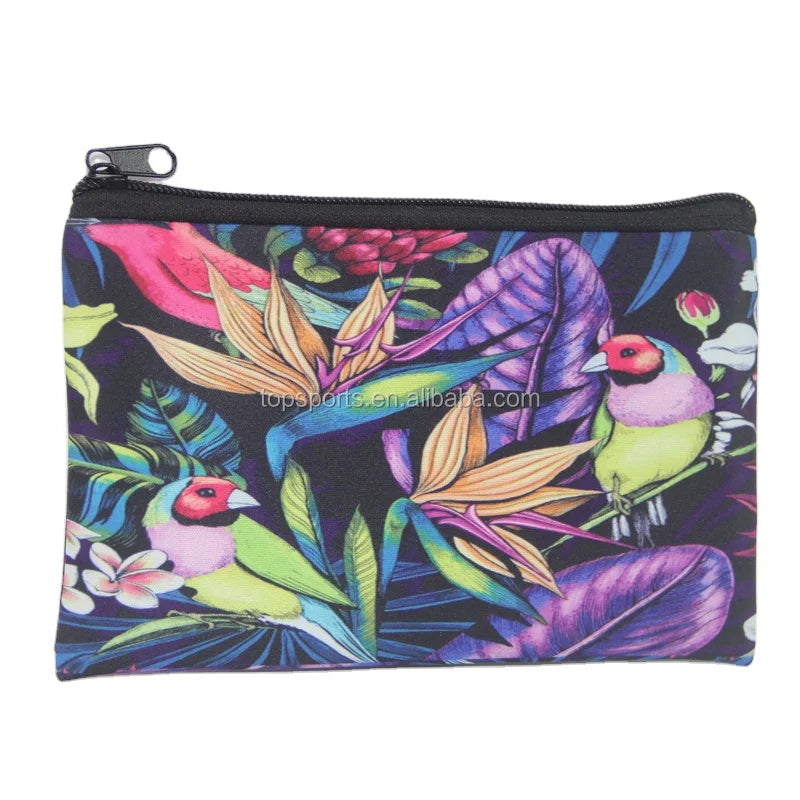 Full Color Sublimation Printing Neoprene Pencil Bag Simple Design Pencil Case With Zipper