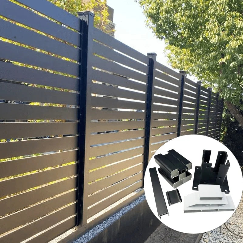 Customize Inexpensive Aluminum Garden Slat Privacy Fence Frames and Garden Grilles with Horizontal Slat Designs