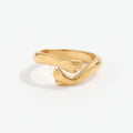 High End Tarnish Free Waterproof PVD 18K Gold Plated Stylish Hug Stainless Steel  Rings