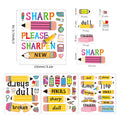 4 Sheets Pencil Gift Sticker Labels Decal Broken Pencil Colorful Book Reward Stickers Decoration for Kid Student