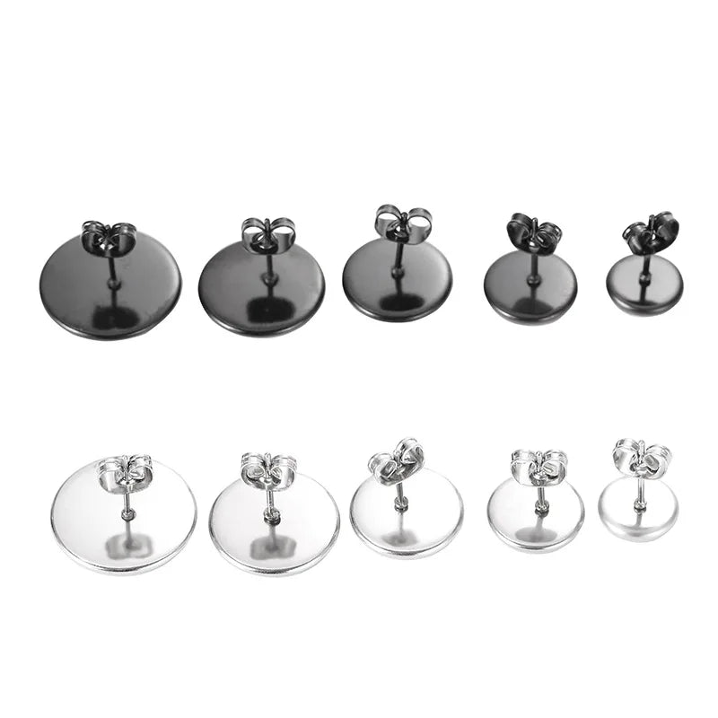 Diy Jewelry Accessories Stainless Steel Gem Bottom Holder Welding Ear Stud Base Settings Earrings