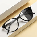 Women's Newest Stylish Cat Eye Retro Sunglasses Photochromic Anti-Blue Light Blocking Lens PC Frame Optical Anti-Reflective High