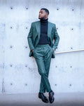 New Design Casual Men Tuxedo Suit Double Breasted Wedding Groom Prom Suit 2 Pieces Set Jacket Pants