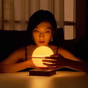 Hot Sale 3D Printed Bedroom Decoration Customizable Modern Warm Night Light Magnetic Levitation Floating Saturn Table Lamp