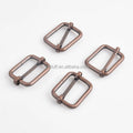 25mm Metal Handbag Red Bronze Rectangle Ring Adjuster Slider Buckle