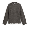 Winter Vintage Fleece Cotton Pullover Knitwear Custom Men Crew Neck Distressed Cashmere Merino Wool Crochet Cable Knit Sweater