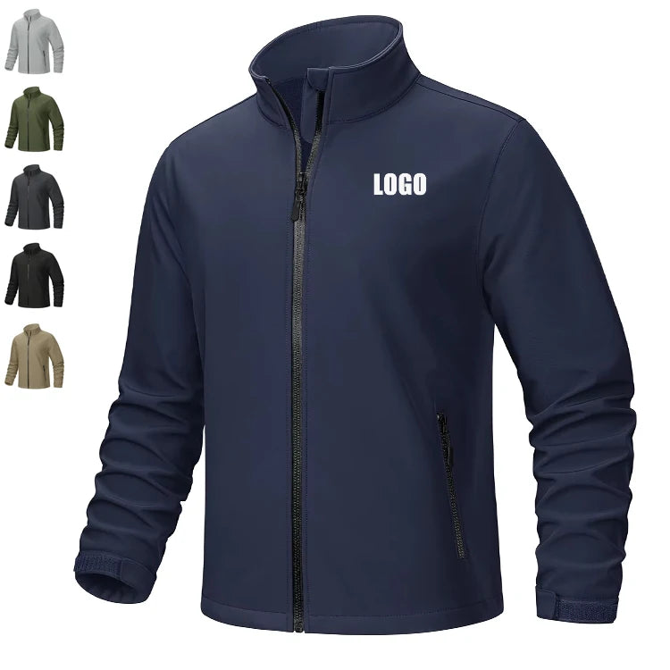 Custom Logo Windproof Waterproof Jacket Fishing Climbing Cycling Softshell Sports Jacket for Men Winter