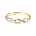 Milskye Hot Sale 925 Sterling Silver 18k Gold Plated Ring Wholesale Pave Diamond Open Linked Ring