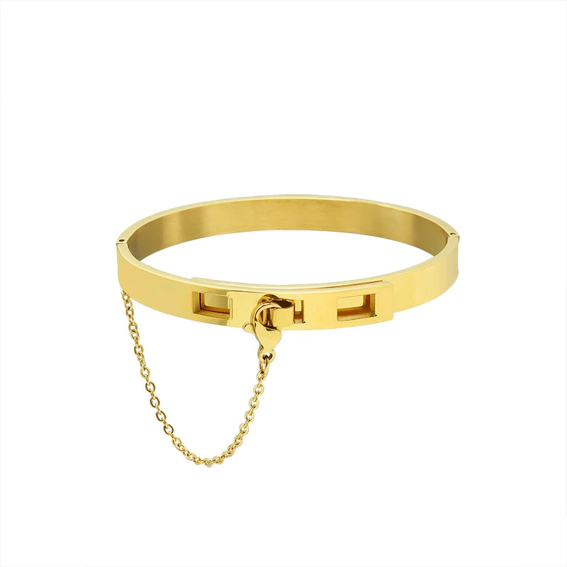 European and American Jewelry Chain Tassel Clasp Bracelet Titanium Steel Gold New Year Bracelet Lovers' Jewelry