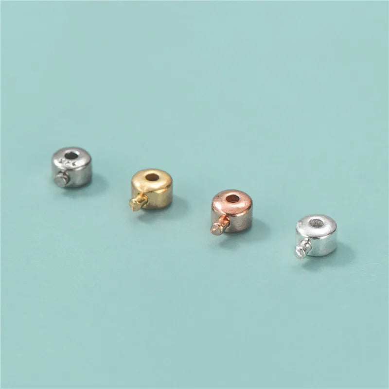 Vintage S925 Sterling Silver Positioning Bead for Bracelet Necklace Jewelry Making End Beads