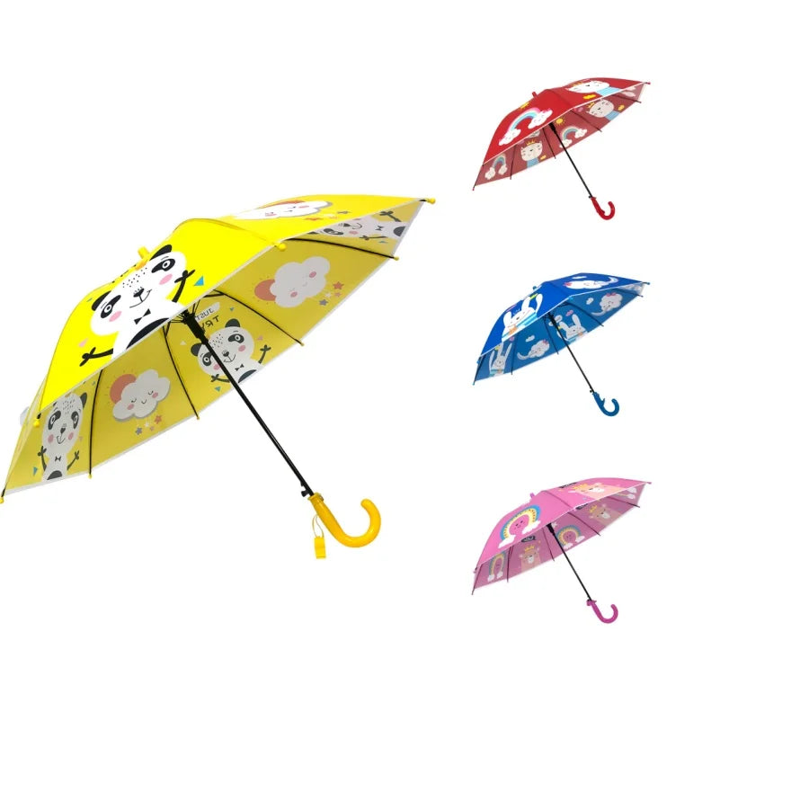 OVIDA Custom 19"8 k Cute Straight Umbrella for Children 8 Ribs Pongee Fabric Back to School Portable Student Umbrella