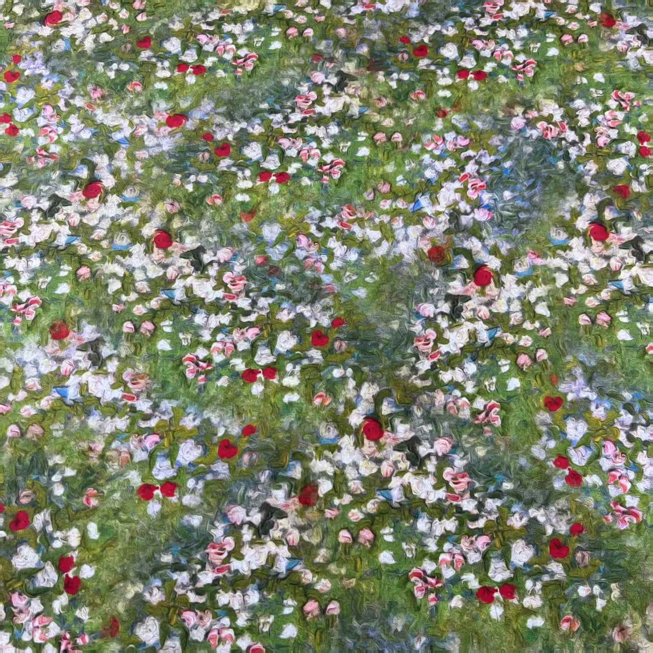Oil Painting Floral Digital Printing 40S 100GSM 100% Cotton Poplin Woven Fabric for Shirts Dresses