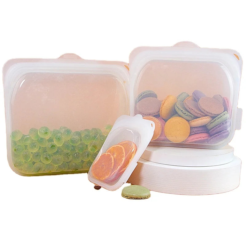 Reusable Silicone Storage Bag for Food Preservation for Snacks and Sandwiches