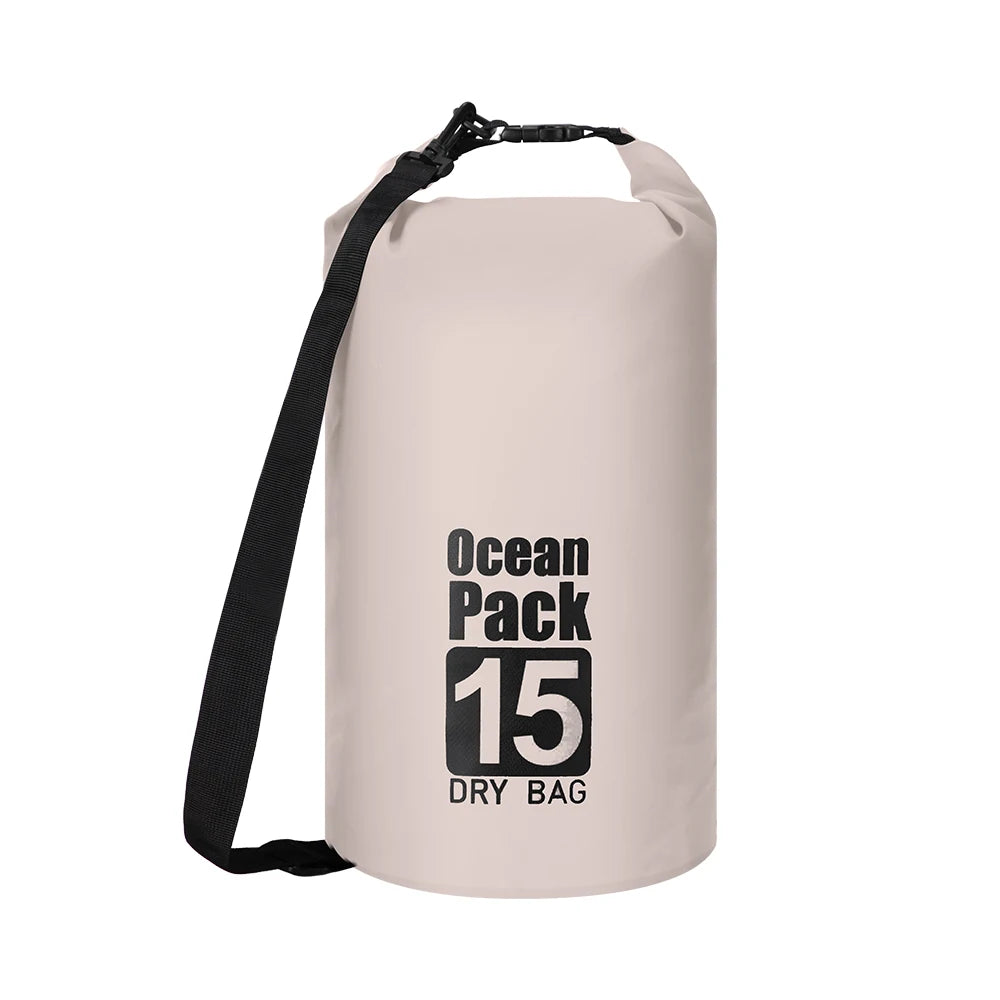 High Quality 15L PVC Roll Top Dry Bag Waterproof Outdoor Travel Backpack for Swimming Hiking Fishing