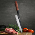 HEZHEN NEW 10Cr Core Stainless Steel Chef Knife With Red Wood Handle Kitchen Knives Handmade