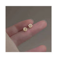 Authentic 925 Sterling Silver Romantic Gold Color Rose Flower Stud Earrings for Women Fashion Sterling Silver Jewelry