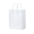 Manufacturer Recyclable White Kraft Paper Bag with Handles for Candle Gift Packaging Screen Printed Surface