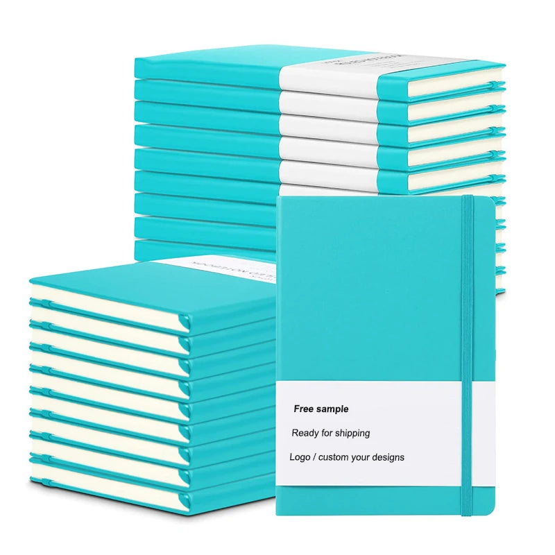 Free Sticker A5 New Personalized Customizable Printing Note Book Pu Hardcover Logo Leather Bound Lined Journal Notebook