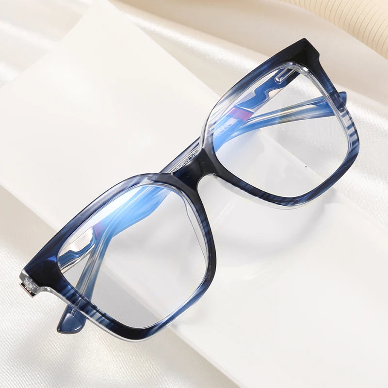93500 Transparent Square Glasses Frame Women Oversized Anti Blue Light Computer Eyewear Clear Lens Optical Spectacle Eyeglass