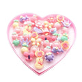 36pcs Children's Resin Cartoon Gemstone Rings Kindergarten Little Girls Plastic Ring Set Jewelry Box