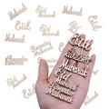 Islamic Muslim Table Wall Hanging Ornaments Eid Ramadan Mubarak Tree Party Accesory Wooden Craft Laser Cut Words Decorations
