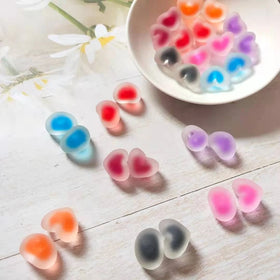New Peach Heart Single Hole Inner Color Rubber Tail Ball Acrylic DIY Headwear Hair Rope Material Pen Jewelry Accessories
