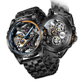 Ideal Knight 6803 Odm Oem High Quality Luxury Brands Luminous Sports Skeleton Hollowed Stainless Steel Tourbillon Watch for Man