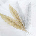SZ Christmas Flower Gold Leaf  Indoor Decoration Glitter Poinsettia with Hollow Cut  Christmas Tree Ornaments with Fake Leaves