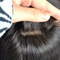 Fish Net Lace Integration Base Human Hair Women Toupee With Silk Top Parting