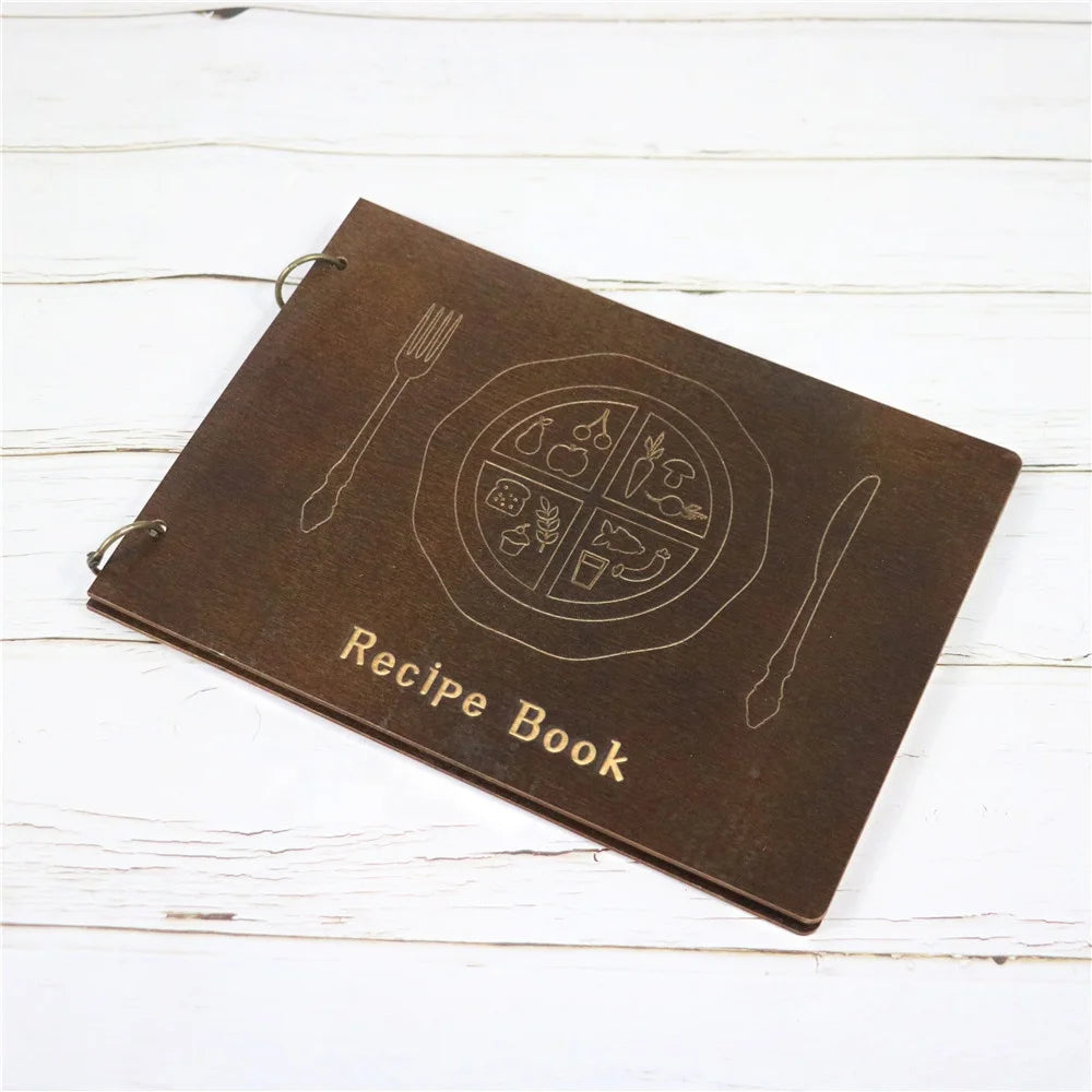 Custom Wood Wedding Favors Laser Engraved Blank Recipe Book Binder Personalized Family Cookbook Unique Handicraft Parties MegaBDM