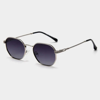 2022 Square Sunglasses Men's Hexagonal Sunglasses Ladies Metal Frame Fishing Glasses Gold Gray Glasses