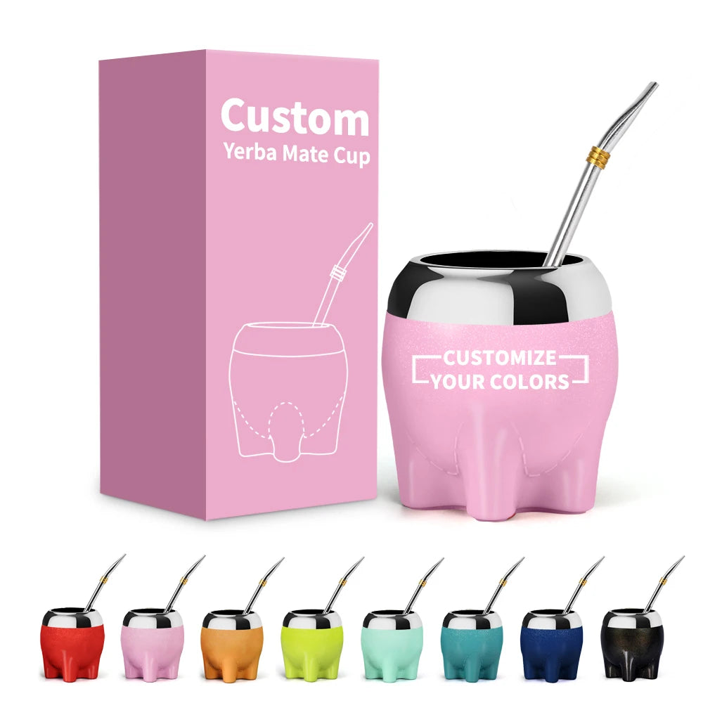 2025 Premium Yerba Mate Cup Set Bombilla Straw Tea Shaper Sparkling Colored Stars 304 Stainless Steel Stocked Coffee for Mugs