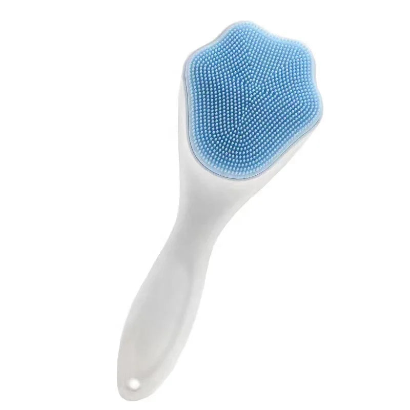 New Portable Silicone Facial Cleansing Brush Scrubber Exfoliator Blackhead Acne Pore Facial Cleansing Brush with Long Handle