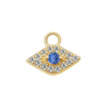 New Arrivals 14K Gold Fine Jewelry Evil Mati Charm Finding Jewelry Accessories Sapphire Opal Stone for Bracelet Anklet Necklace
