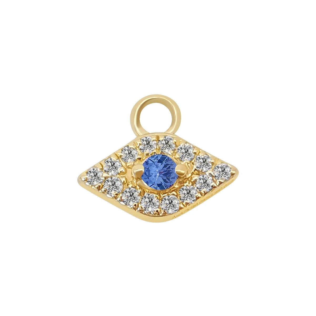 New Arrivals 14K Gold Fine Jewelry Evil Mati Charm Finding Jewelry Accessories Sapphire Opal Stone for Bracelet Anklet Necklace